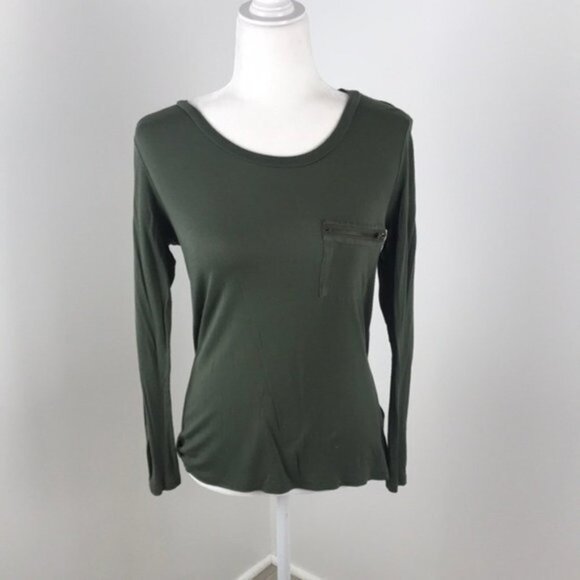 Occasion Long Sleeve Green Top With Pocket Size S - Picture 1 of 6
